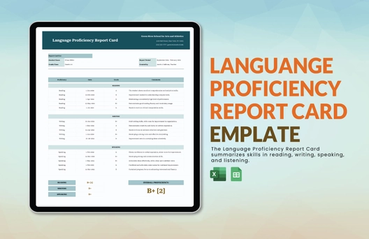 Languange Proficiency Report Card Template