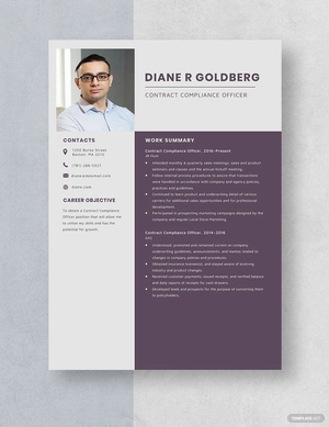 Contract Compliance Officer Resume