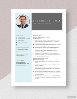 Contract Consultant Resume