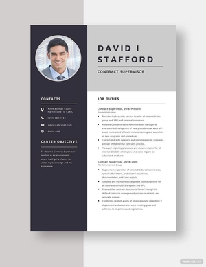 Contract Supervisor Resume