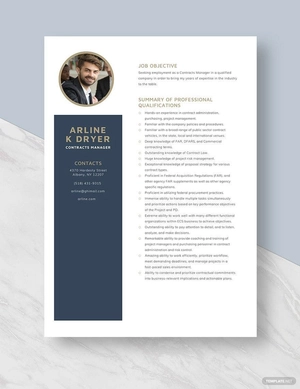 Contracts Manager Resume