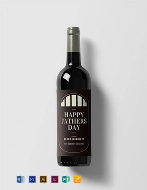 Father's Day Wine Label Template