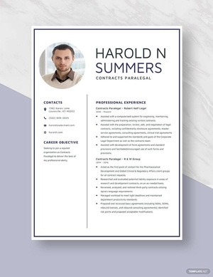 Contracts Paralegal Resume