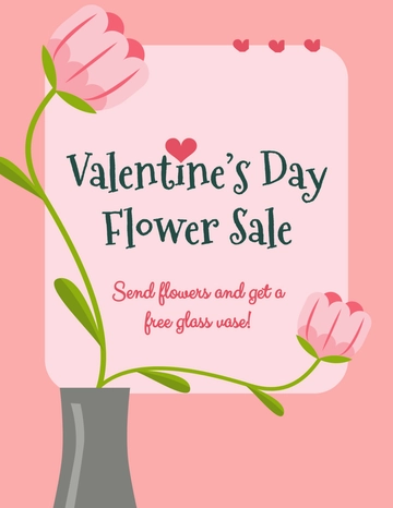 Free Florist Valentine's Day Flyer Template to Edit Online