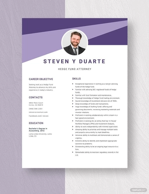 Hedge Fund Attorney Resume