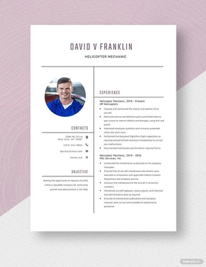 Helicopter Mechanic Resume