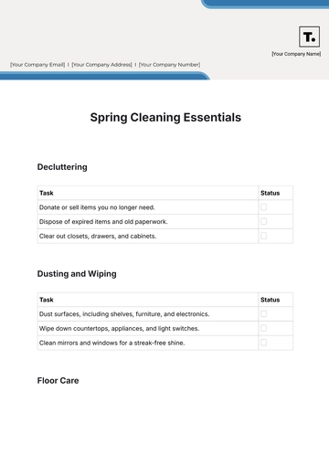 Free Spring Cleaning Checklist Template to Edit Online | Template.net