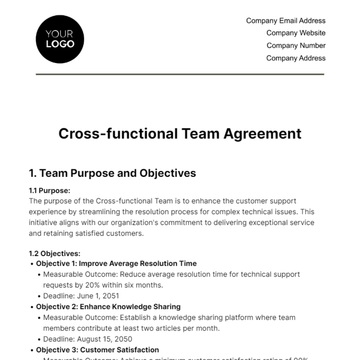 Free Cross-functional Team Agreement HR Template to Edit Online