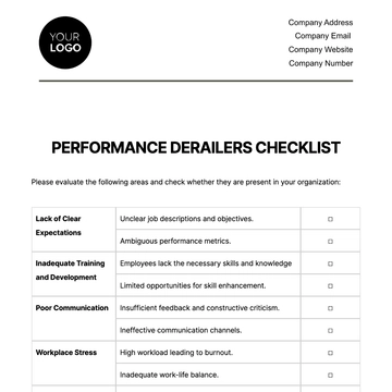 Free Performance Detailers Checklist HR Template to Edit Online