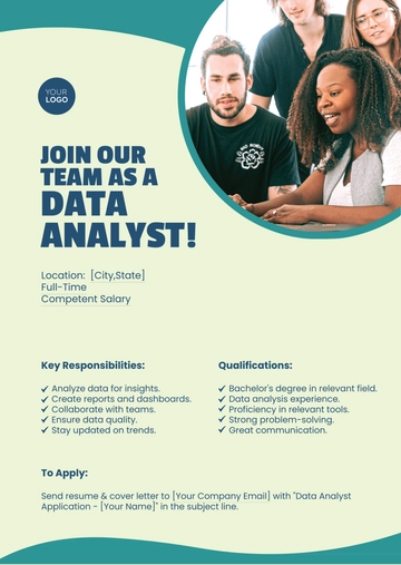 Free Data Analyst Job Ad Template to Edit Online