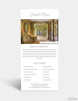Luxury Hotel Rack Card Template