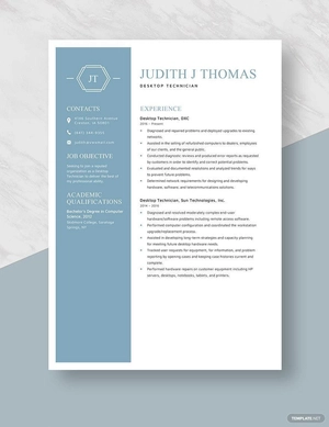 Desktop Technician Resume .