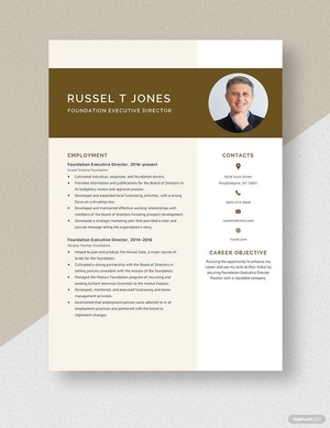 Foundation Executive Director Resume