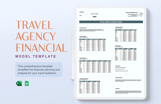Travel Agency Financial Model Template Travel Agency Financial Model Template