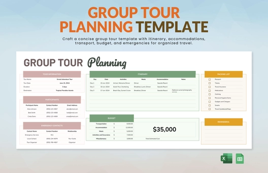 Group Tour Planning Template