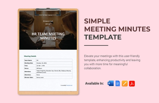 Simple Meeting Minutes Template