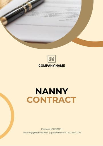 Free Nanny Contract Template to Edit Online