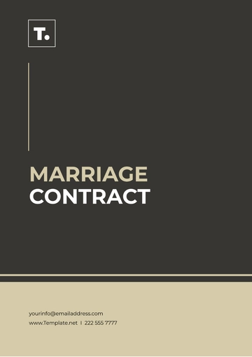 Free Marriage Contract Template to Edit Online