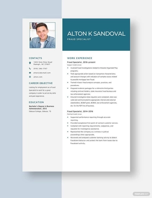 Fraud Specialist Resume