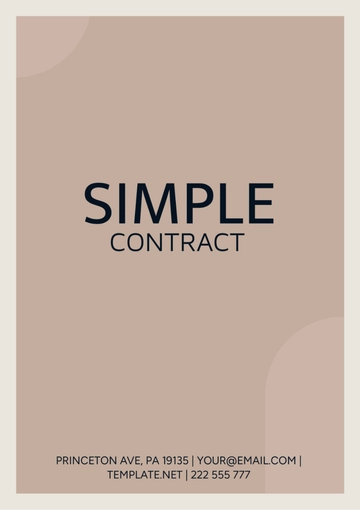 Free Simple Contract Template to Edit Online