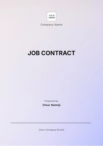 Free Printable Job Contract Template to Edit Online