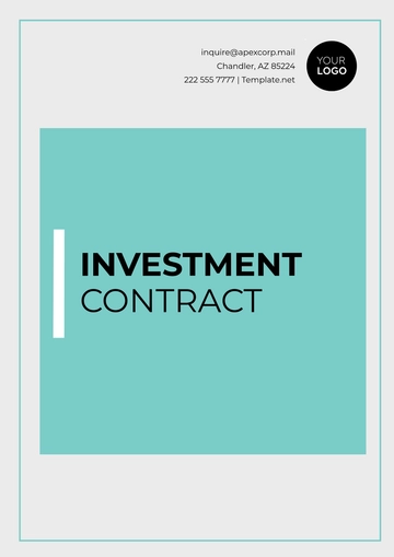 Free Investment Contract Template to Edit Online