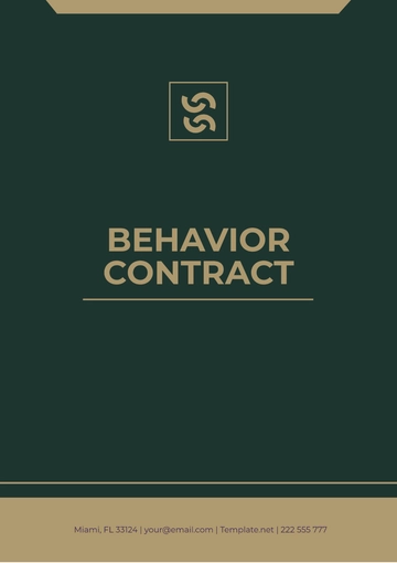 Free Behavior Contract Design Template to Edit Online