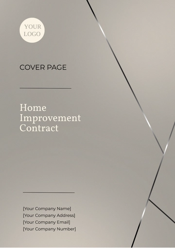 Free Home Improvement Contract Template to Edit Online