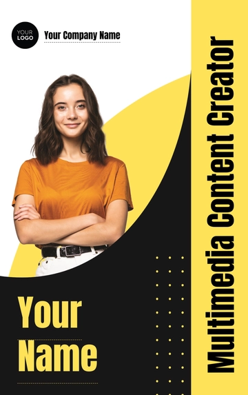 Free Multimedia Content Creator ID Card Template to Edit Online