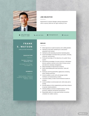 Circulation Manager Resume