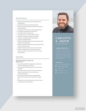 CNC Router Operator Resume