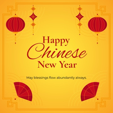 Free Chinese New Year Facebook Post Template to Edit Online