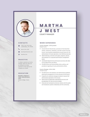 County Manager Resume