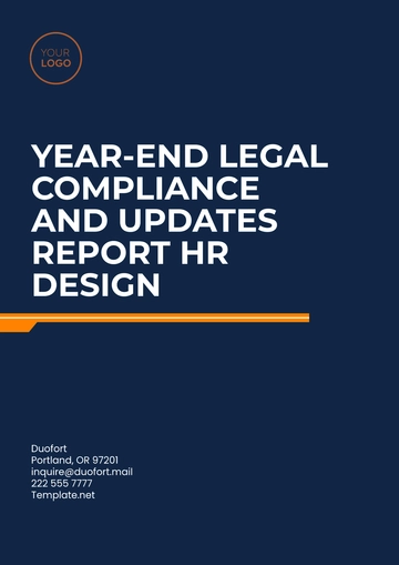 Free Year-end Legal Compliance and Updates Report HR Design Template to Edit Online