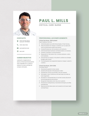 Critical Care Nurse Resume