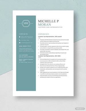 Customer Care Representative Resume