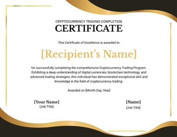 Free Cryptocurrency Trading Completion Certificate Template to Edit Online