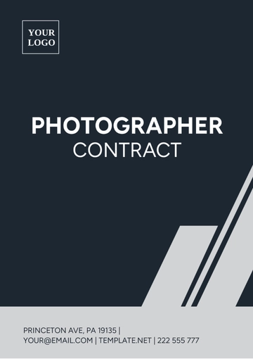 Free Photographer Contract Template to Edit Online