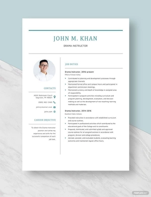 Drama Instructor Resume