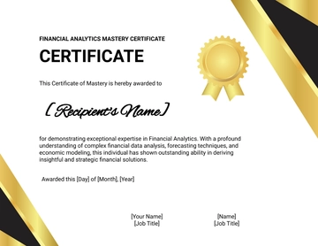 Free Financial Analytics Mastery Certificate Template to Edit Online
