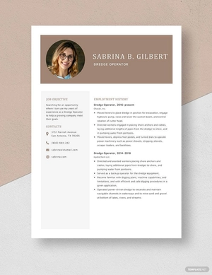 Dredge Operator Resume