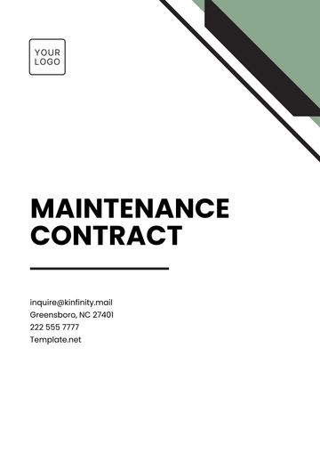 Free Maintenance Contract Template to Edit Online