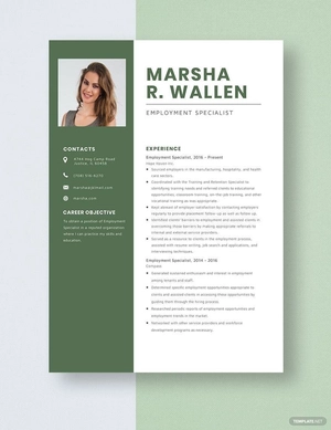Employment Specialist Resume
