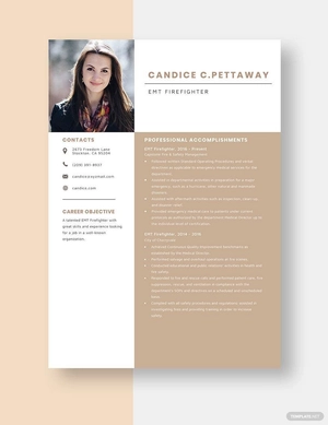 EMT Firefighter Resume