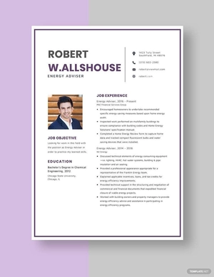 Energy Adviser Resume