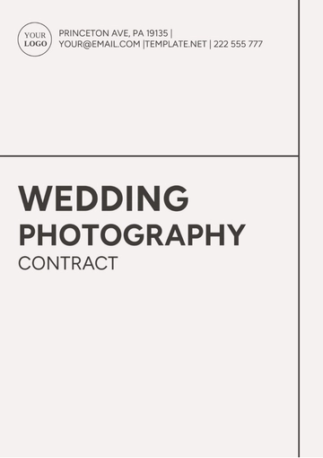 Free Wedding Photography Contract Template to Edit Online