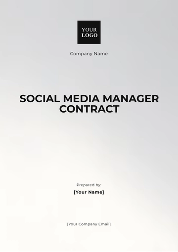 Free Social Media Manager Contract Template to Edit Online
