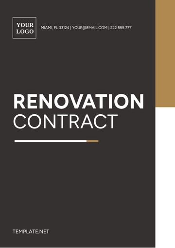 Free Renovation Contract Template to Edit Online