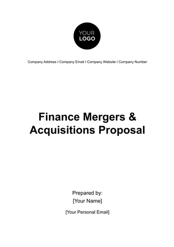 Free Finance Mergers & Acquisitions Proposal Template to Edit Online