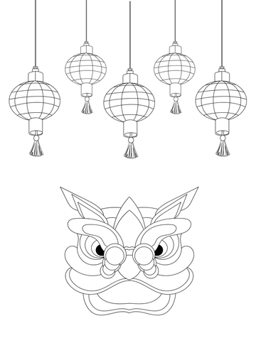Free Chinese New Year Coloring Pages for Kids Template to Edit Online